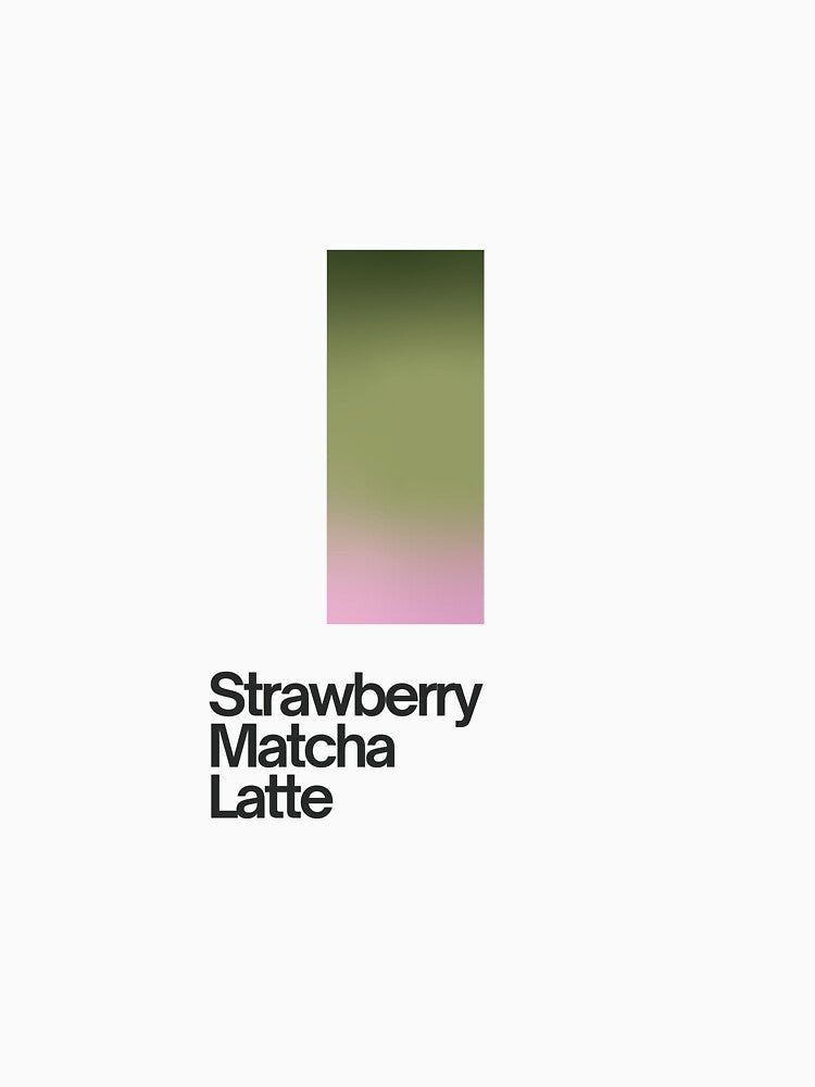 Strawberry Matcha Latte Aesthetic Art – Soft Pastel Coffee Wall Print by redratdesigns T-Shirts, Hoodie, Sweatshirt (Image 3)
