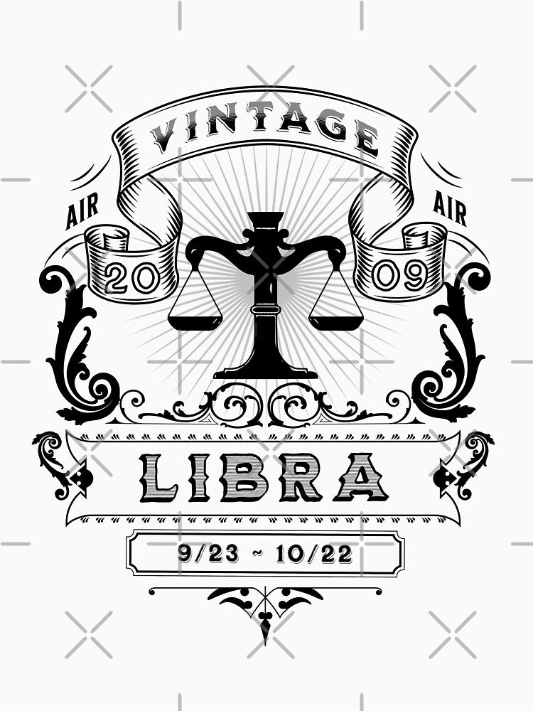 The Zodiac Sign of Libra Black and White 2009 by rhombusOnion T-Shirts, Hoodie, Sweatshirt | BlankRebels.com (Image 3)
