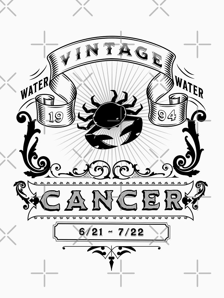 The Zodiac Sign of Cancer Black and White  1994 by rhombusOnion T-Shirts, Hoodie, Sweatshirt | BlankRebels.com (Image 3)