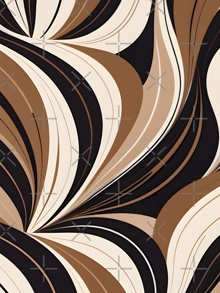 Mid Century Modern Abstract Botanical Chocolate Brown, Beige by Prints and Lifestyle T-Shirts, Hoodie, Sweatshirt (Image 3)