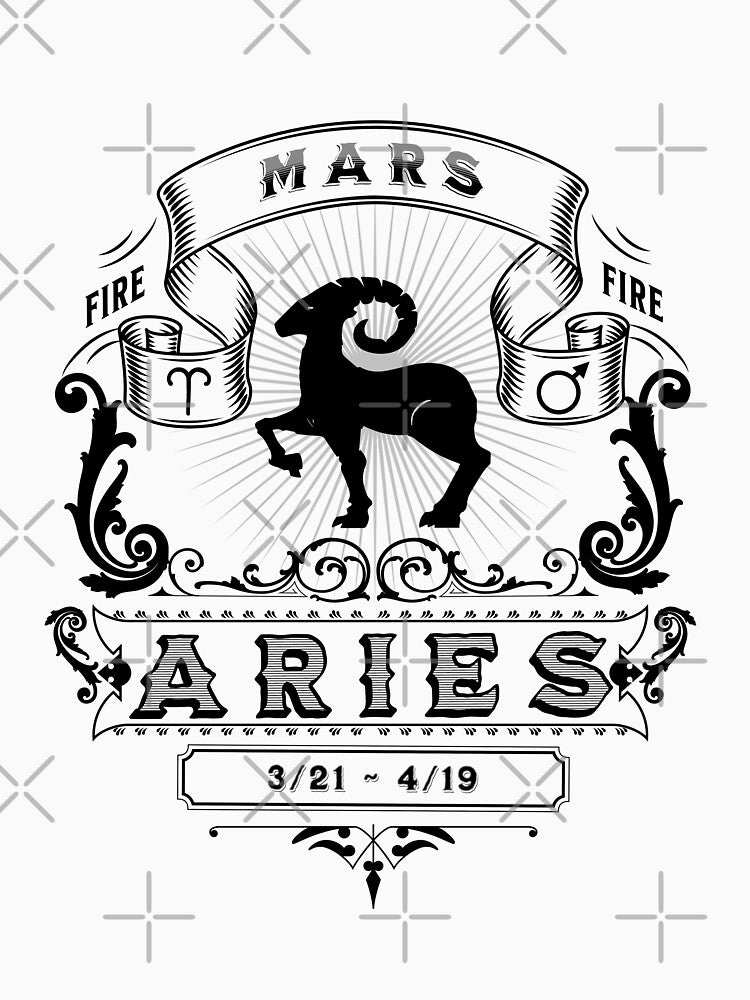 The Zodiac Sign of Aries Black and White by rhombusOnion T-Shirts, Hoodie, Sweatshirt | BlankRebels.com (Image 3)