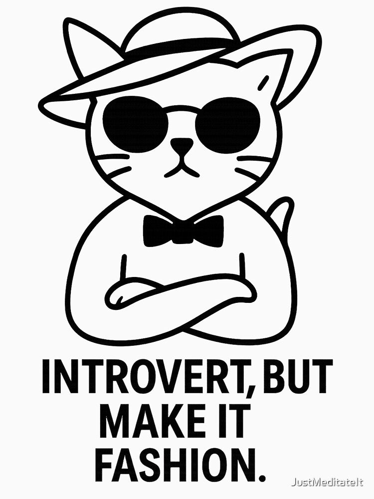 INTROVERT, BUT MAKE IT FASHION – Cozy Hoodie & T-shirts for Remote Workers – Aesthetic Minimalist Design by... (Image 3)