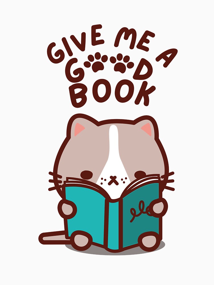 Give Me a Good Book Cute Kawaii Cat by UnwindMoon T-Shirts, Hoodie, Sweatshirt | BlankRebels.com (Image 3)