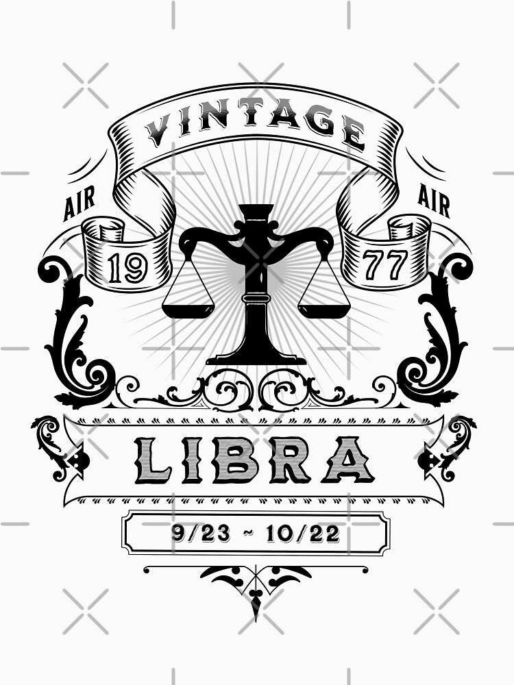 The Zodiac Sign of Libra Black and White 1977 by rhombusOnion T-Shirts, Hoodie, Sweatshirt | BlankRebels.com (Image 3)