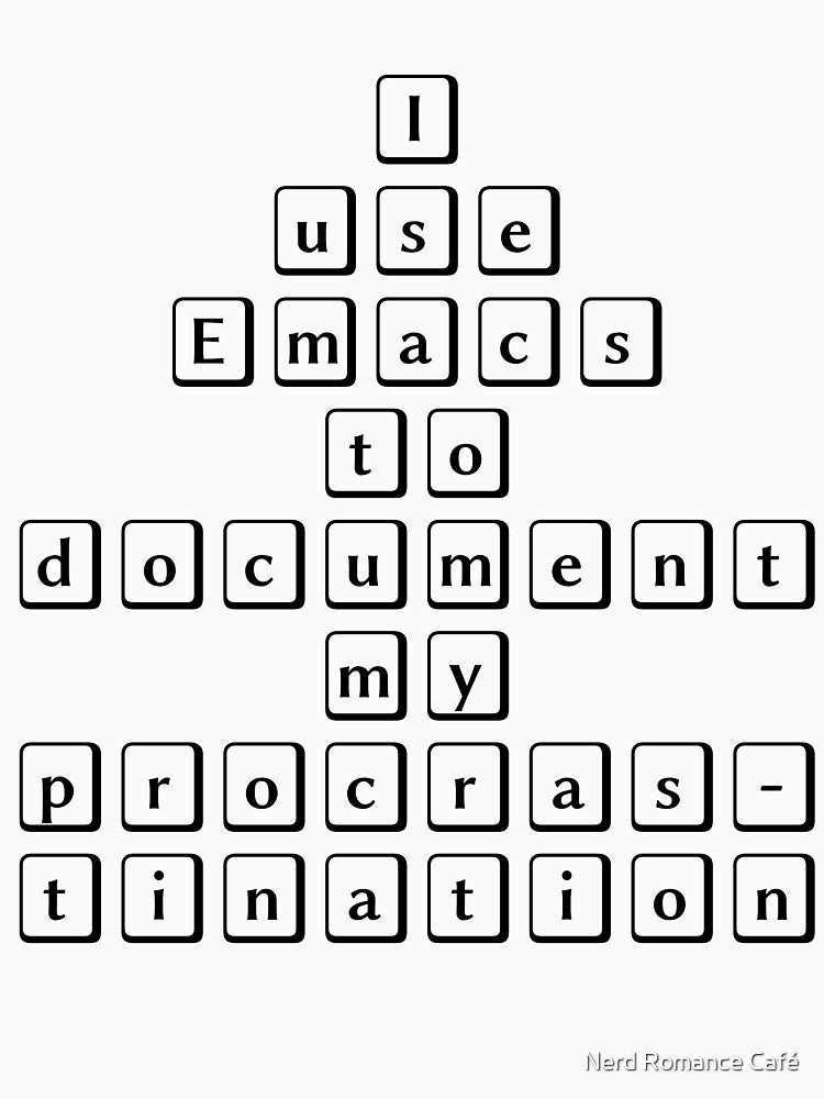 I Use Emacs to Document My Procrastination – Lisp and Emacs Humor by Nerd Romance Café T-Shirts, Hoodie, Sweatshirt (Image 3)