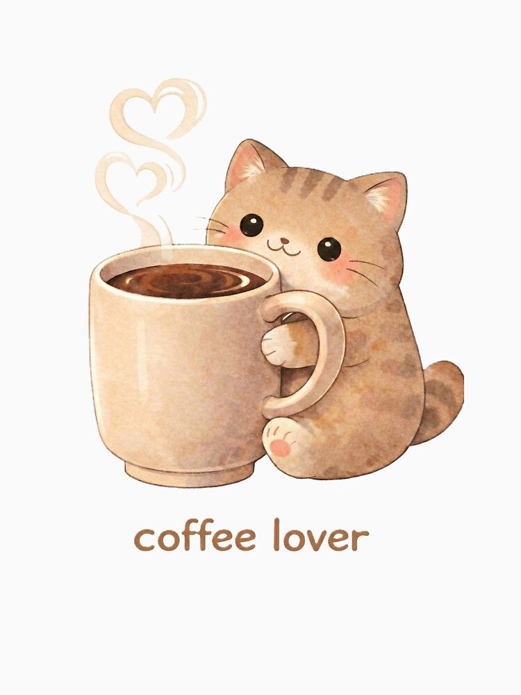 Cute coffee lover kitten cat by Cute animal goods T-Shirts, Hoodie, Sweatshirt | BlankRebels.com (Image 3)