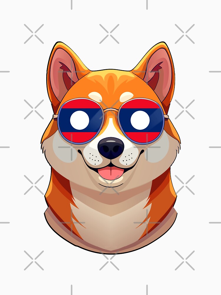 Patriotic Shiba Inu Lao Flag by DreamBrushy