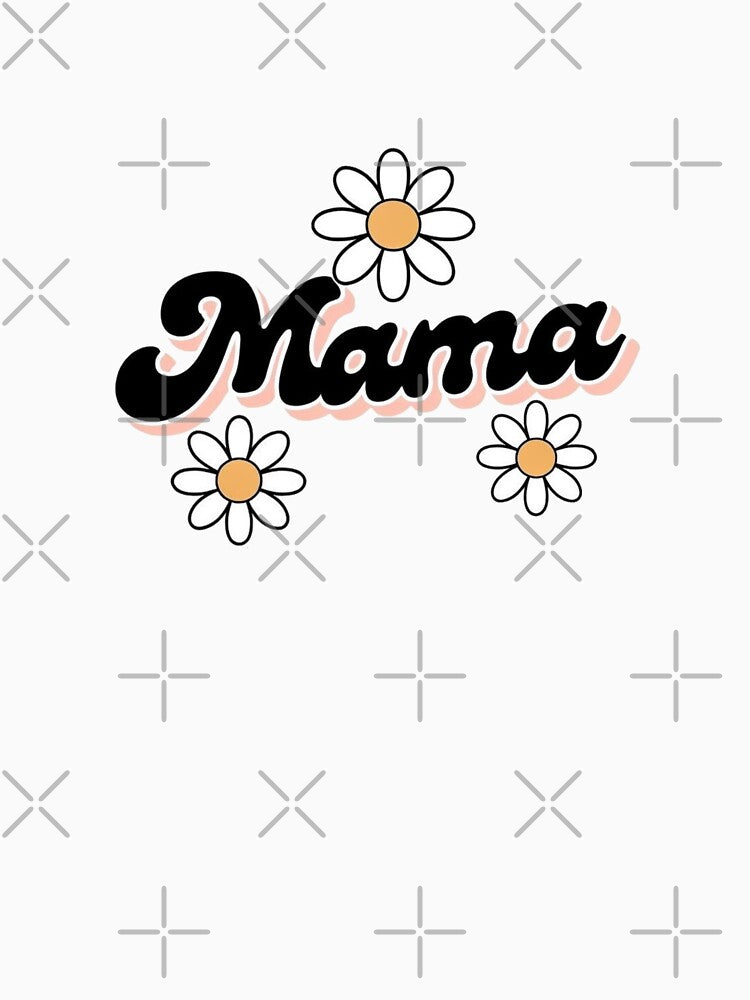 Retro Mama Aesthetic with Daisies – Cute Floral Typography Design by -justb-