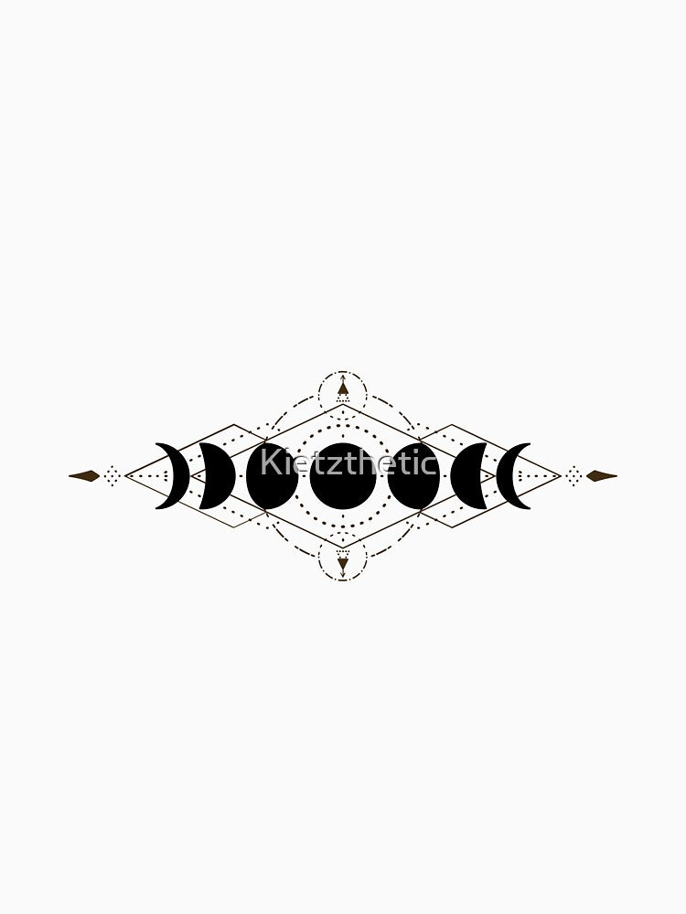 Moon Phase In Monochrome Black by Kietzthetic T-Shirts, Hoodie, Sweatshirt | BlankRebels.com (Image 3)