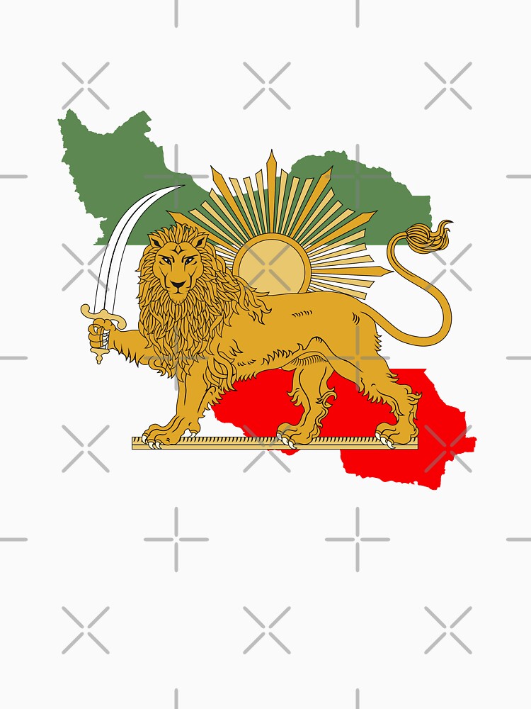 Iran Persia map & flag - Shir o Khorshid - Lion and Sun by Farzad Designs T-Shirts, Hoodie, Sweatshirt (Image 3)