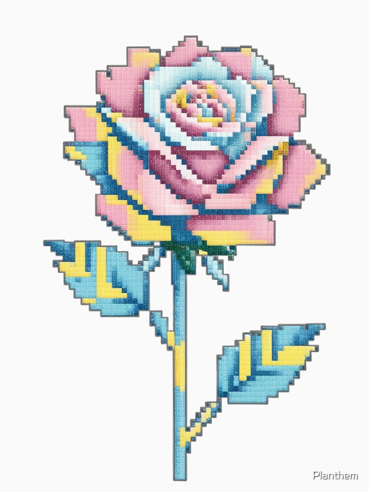 8-Bit Pink Rose by Planthem