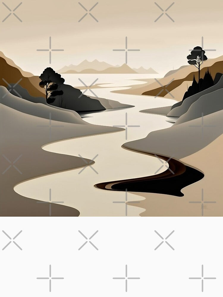 Minimalist abstract digital landscape art design by Feluceo T-Shirts, Hoodie, Sweatshirt | BlankRebels.com (Image 3)