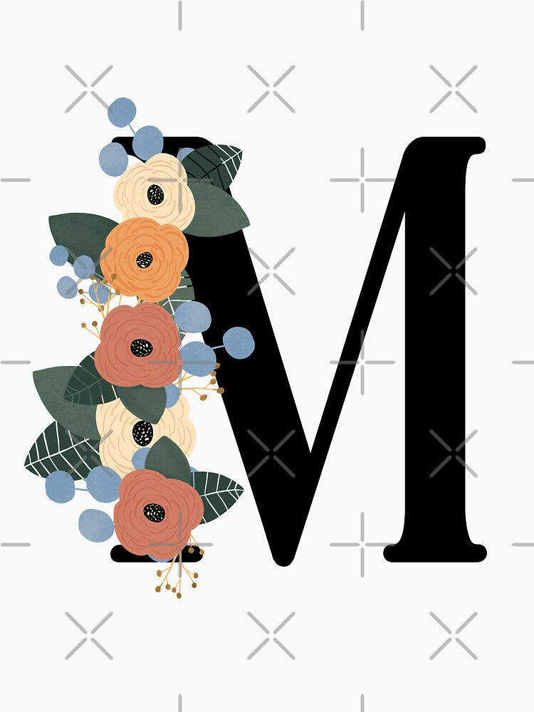 Floral Letter M by Egodcounseling T-Shirts, Hoodie, Sweatshirt | BlankRebels.com (Image 3)