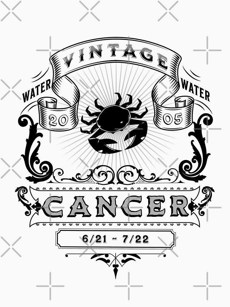 The Zodiac Sign of Cancer Black and White  2005 by rhombusOnion T-Shirts, Hoodie, Sweatshirt | BlankRebels.com (Image 3)