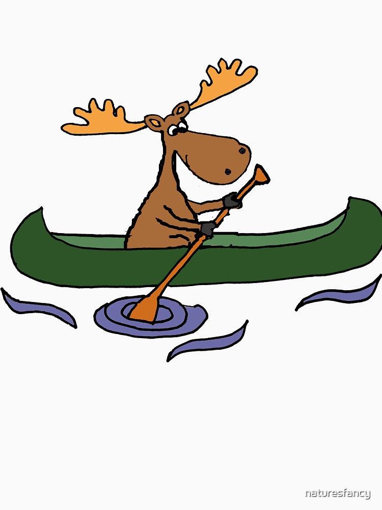 Funny Moose Canoeing Cartoon by Nature's Fancy T-Shirts, Hoodie, Sweatshirt | BlankRebels.com (Image 3)