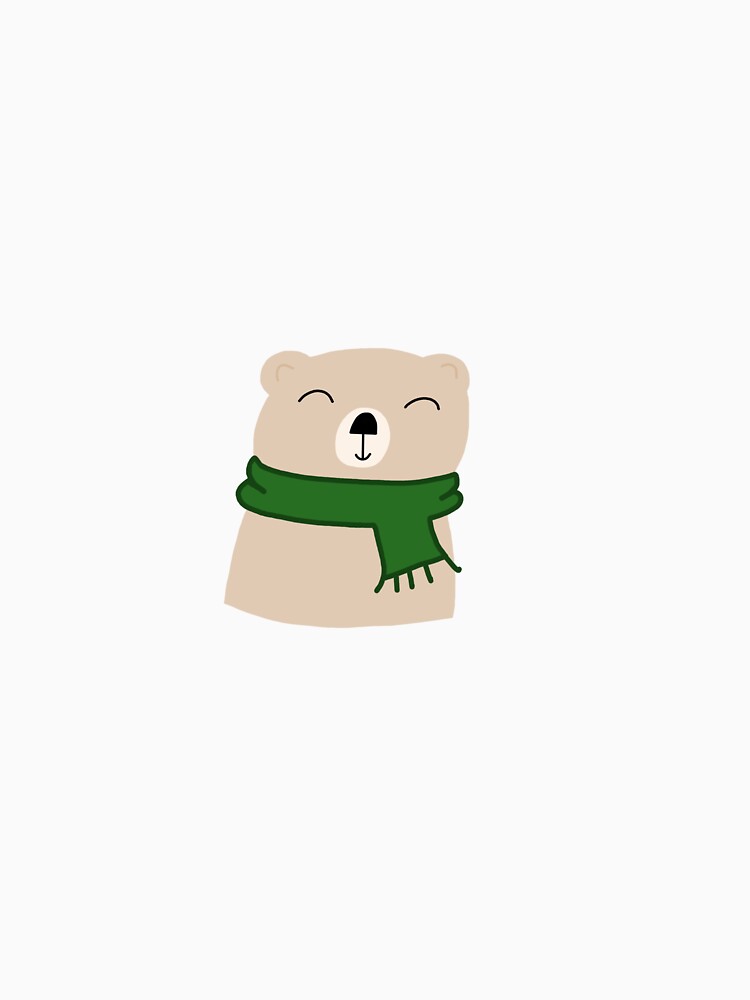 Cute Winter Bear with Scarf (Beige) by AlamooDesigns T-Shirts, Hoodie, Sweatshirt | BlankRebels.com (Image 3)