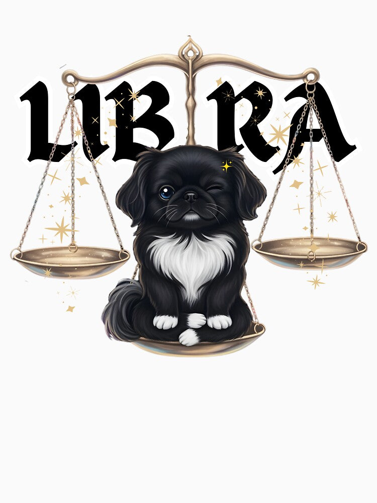 Cute Pekingese Dog Libra Zodiac Sign - Aesthetic and Sweet Illustration by AbuCAni Studio T-Shirts, Hoodie,... (Image 3)