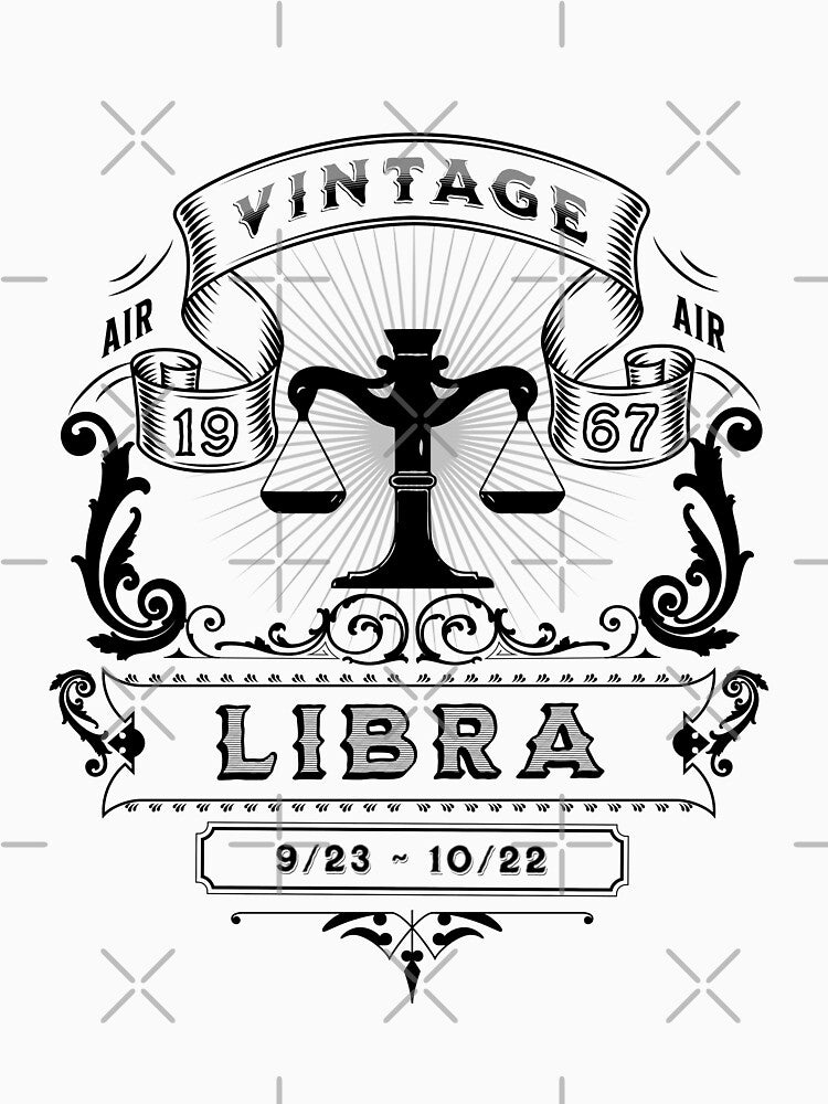 The Zodiac Sign of Libra Black and White 1967 by rhombusOnion T-Shirts, Hoodie, Sweatshirt | BlankRebels.com (Image 3)