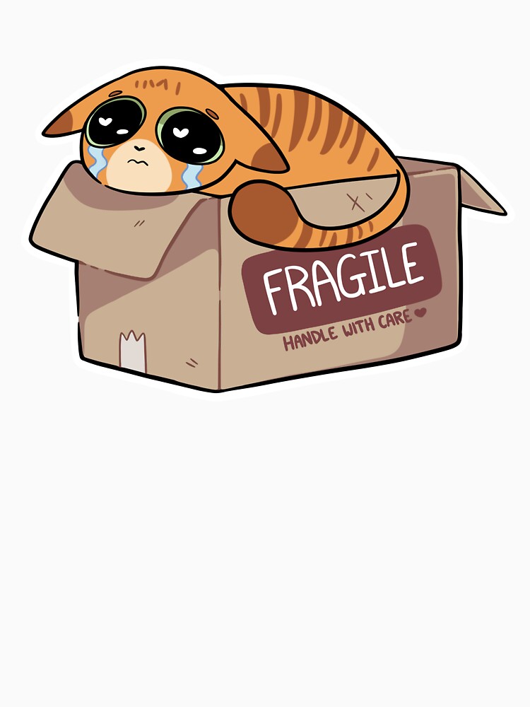 Fragile Handle with Care! (orange tabby cat) by sarakayy T-Shirts, Hoodie, Sweatshirt | BlankRebels.com (Image 3)