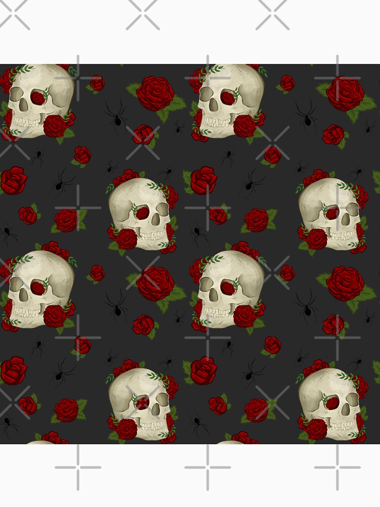 Vintage Dark Academia Skulls, Roses, Spiders with Grey Background by serafineaandd T-Shirts, Hoodie, Sweatshirt (Image 3)