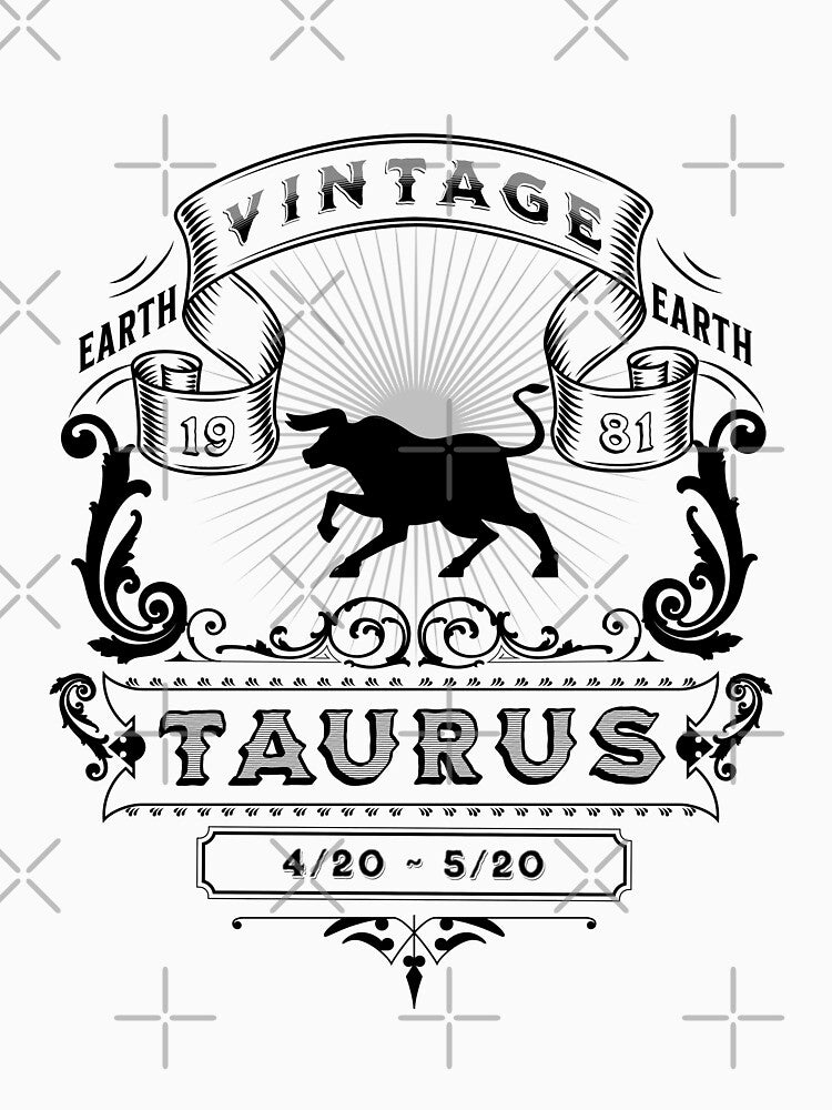 The Zodiac Sign of Taurus Black and White 1981 by rhombusOnion T-Shirts, Hoodie, Sweatshirt | BlankRebels.com (Image 3)