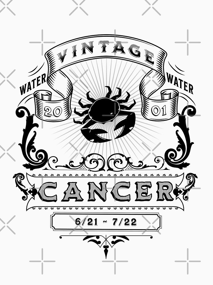 The Zodiac Sign of Cancer Black and White  2001 by rhombusOnion T-Shirts, Hoodie, Sweatshirt | BlankRebels.com (Image 3)