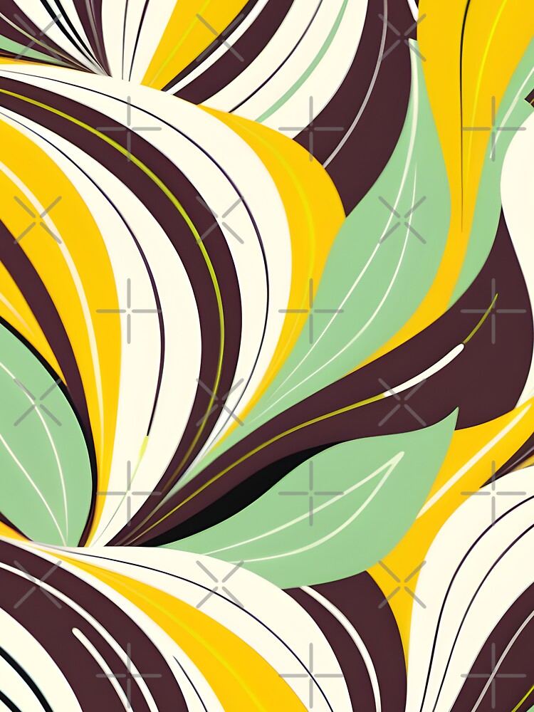 Mid Century Modern Abstract Botanical Lime, Cocoa Brown by Prints and Lifestyle T-Shirts, Hoodie, Sweatshirt (Image 3)
