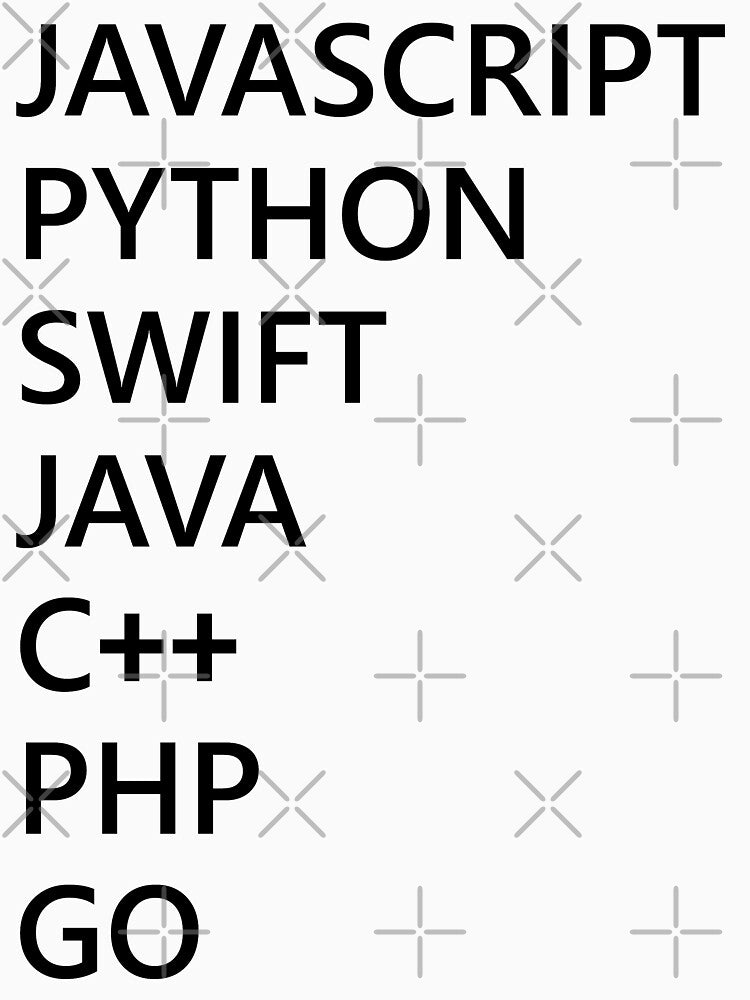 Programming Language Javascript Python Swift C++ Php Go For Programmer Coder Developer by AJAD212 T-Shirts,... (Image 3)
