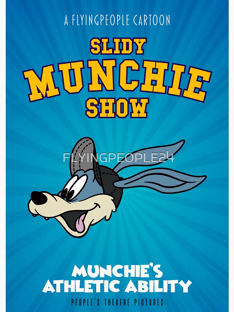SLIDY MUNCHIE SHOW Poster | Retro Cartoon Rabbit Movie Style Art by FLYINGPEOPLE24