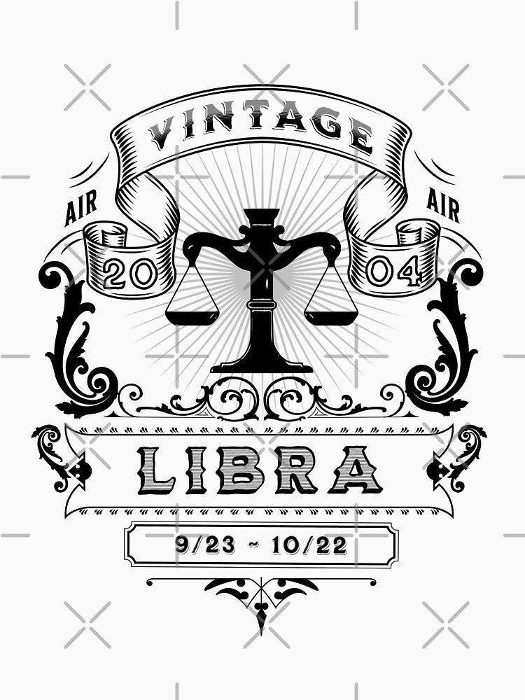 The Zodiac Sign of Libra Black and White 2004 by rhombusOnion T-Shirts, Hoodie, Sweatshirt | BlankRebels.com (Image 3)