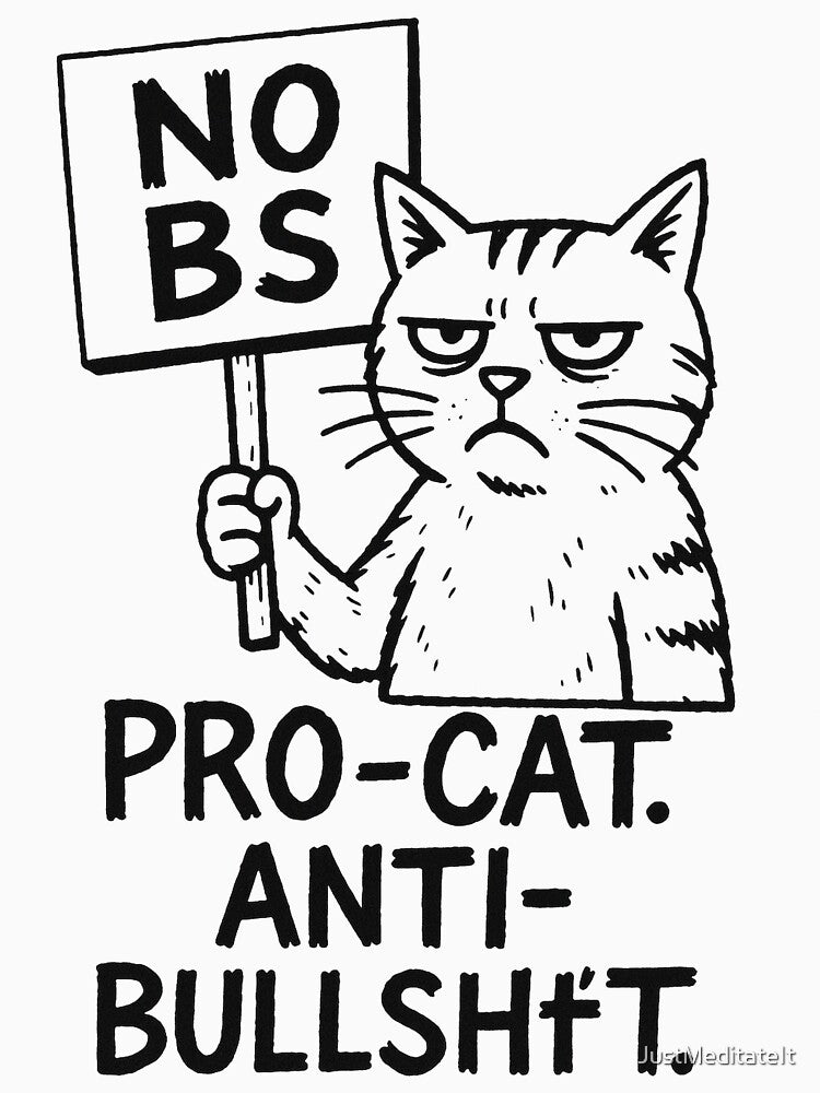 NO BS Pro Cat Anti Bullshit – Funny T-Shirt and Hoodie for Cat Lovers – Clever and Sarcastic Design by... (Image 3)