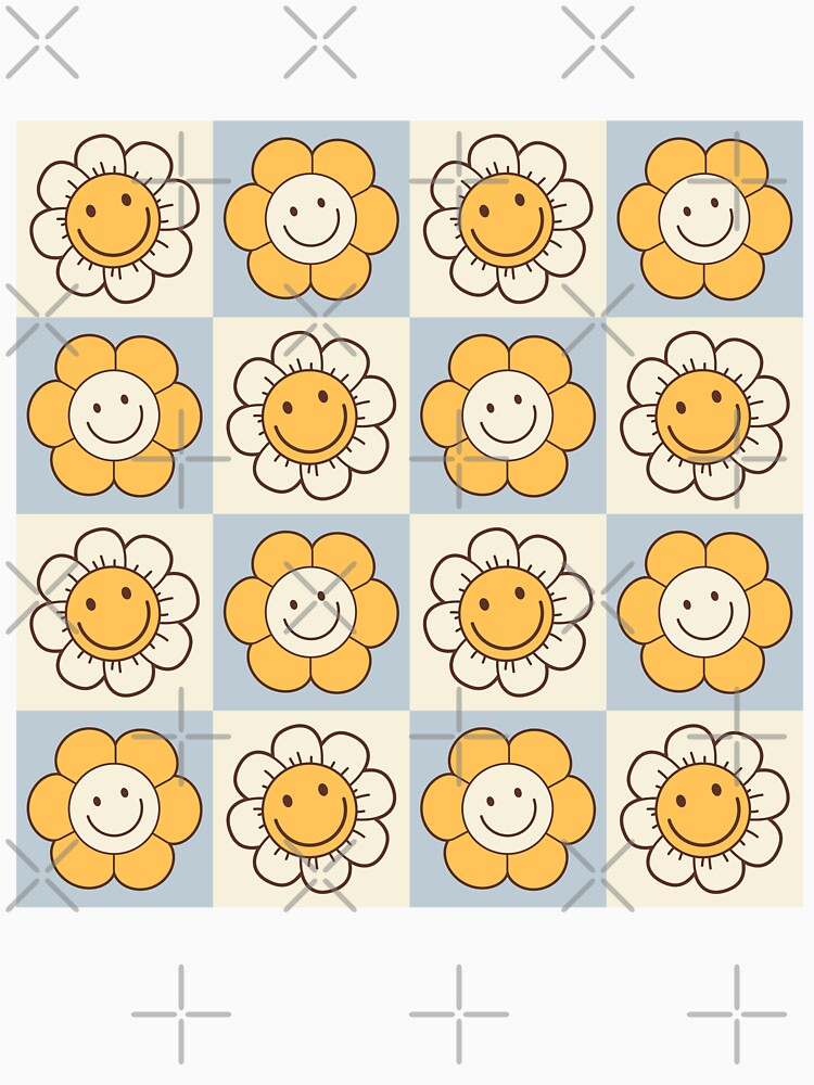 Checkered Hippie Happy Smiley Flowers by Throwtopia T-Shirts, Hoodie, Sweatshirt | BlankRebels.com (Image 3)