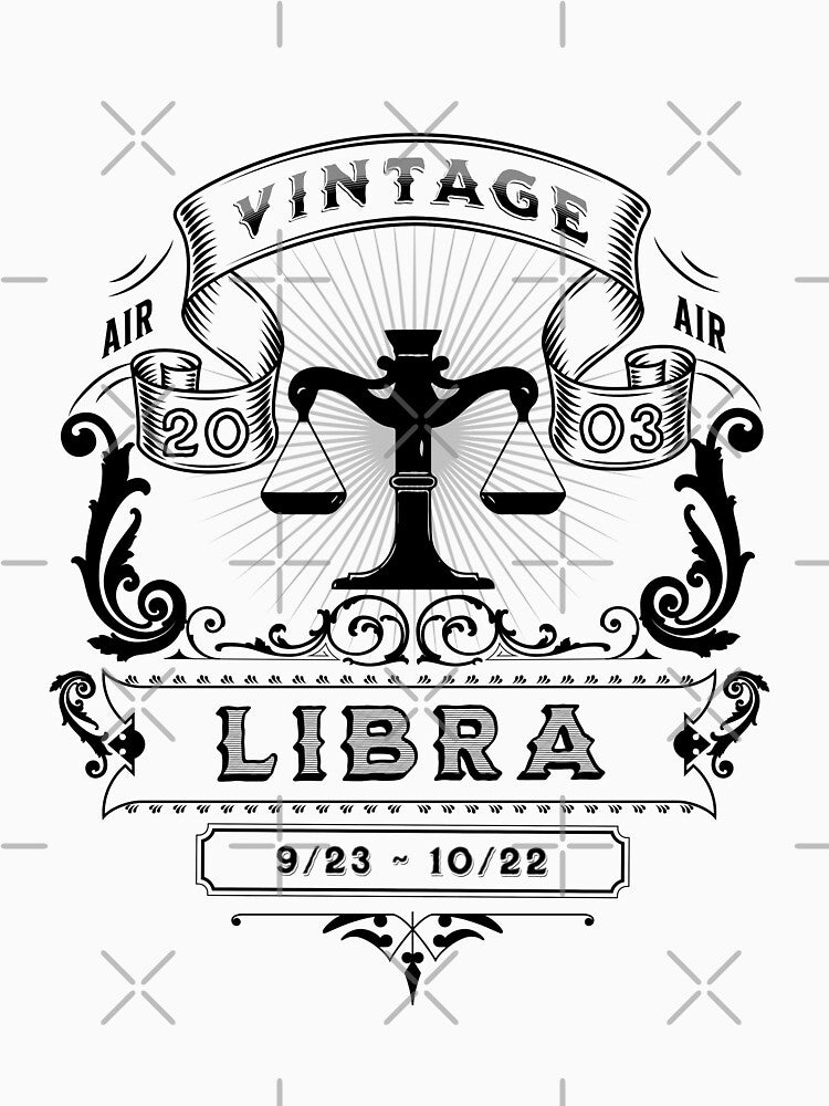 The Zodiac Sign of Libra Black and White 2003 by rhombusOnion T-Shirts, Hoodie, Sweatshirt | BlankRebels.com (Image 3)