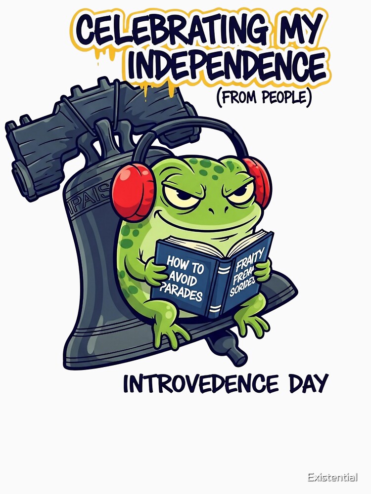 Introverted Independence Day Funny Frog by  Existential T-Shirts, Hoodie, Sweatshirt | BlankRebels.com (Image 3)