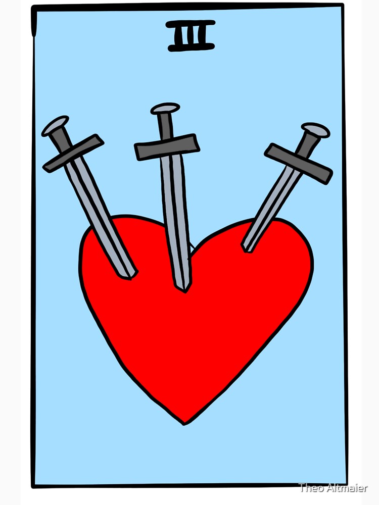 THREE OF SWORDS tarot card by Theo Altmaier T-Shirts, Hoodie, Sweatshirt | BlankRebels.com (Image 3)