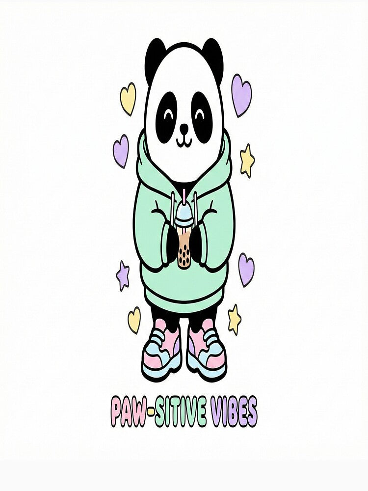 Cute Panda in Hoodie – Kawaii Cartoon Animal Illustration by Chuahan_Arts T-Shirts, Sweatshirt | BlankRebels.com (Image 3)