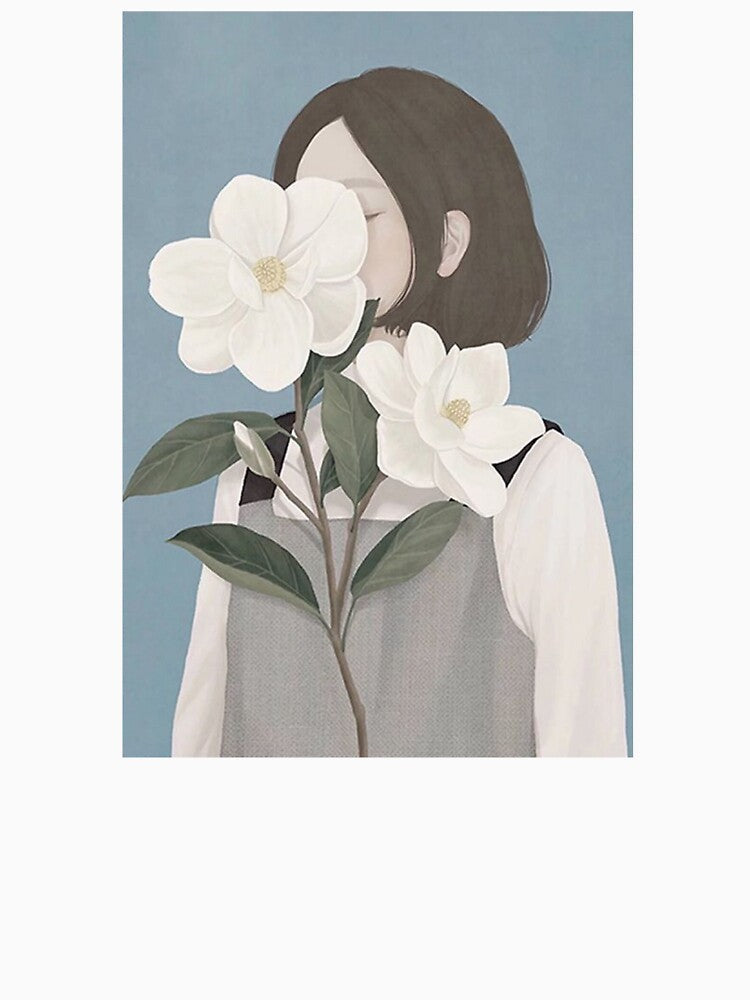 Asian girl with flower by Sticker Store T-Shirts, Hoodie, Sweatshirt | BlankRebels.com (Image 3)