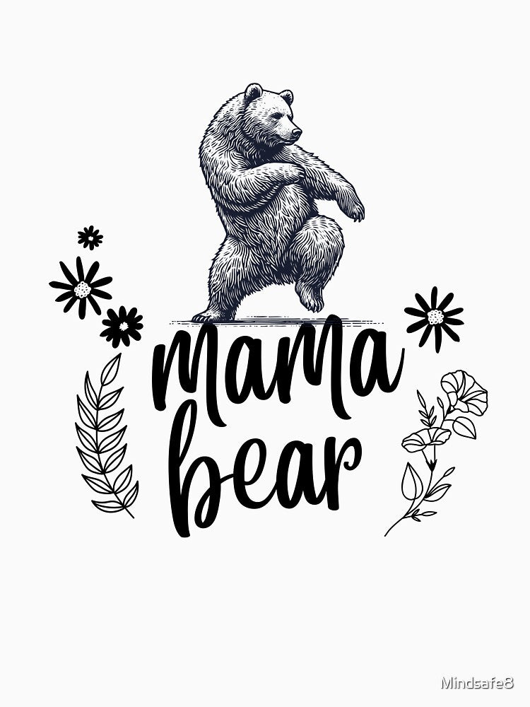 Mama Bear T-Shirt – Cute Floral Bear Design for Strong Moms & Mother’s Day Gifts by Mindsafe8 Hoodie, Sweatshirt (Image 3)