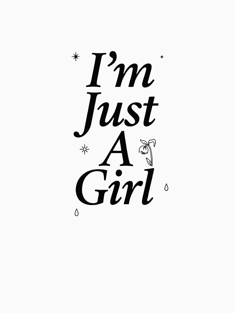 I'm Just A Girl Coquette Bow Trendy Aesthetic Minimalist Girly Quote Sad Girl Era T-Shirt by GeniePixel