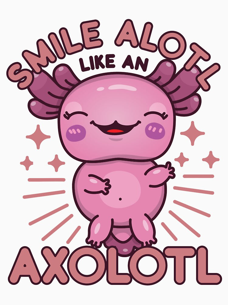 Funny, Cute and Kawaii Smile Alotl Like an Axolotl Design for Axolotl Lovers - Animal Lovers by NightGleam... (Image 3)