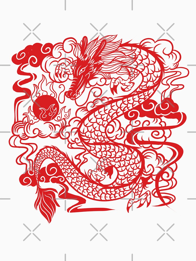 Cool Red Dragon Art - Chinese Traditional Dragon Design - Asian Dragon Artwork by leen12 Art Designs Prints... (Image 3)