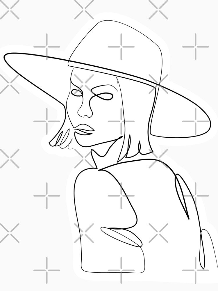 Hat's lady - Minimal line art by InspiRin T-Shirts, Hoodie, Sweatshirt | BlankRebels.com (Image 2)