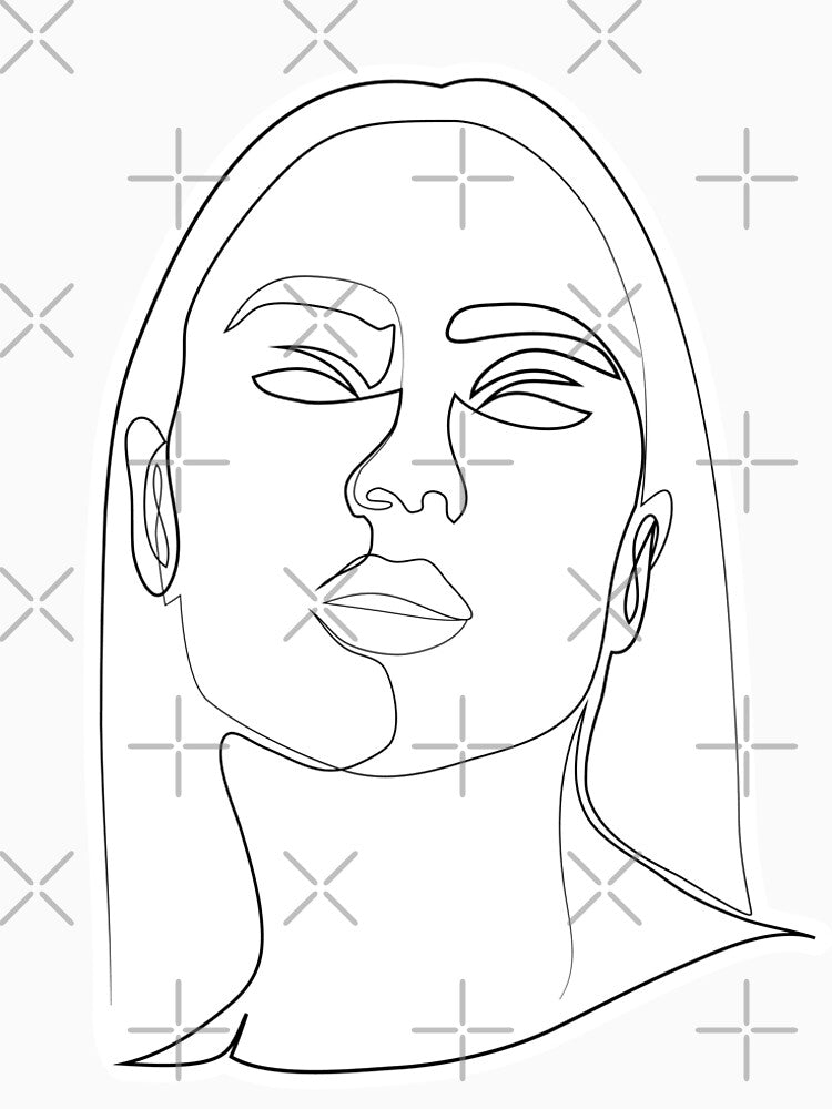 Woman portrait - Minimal line art by InspiRin T-Shirts, Hoodie, Sweatshirt | BlankRebels.com (Image 2)