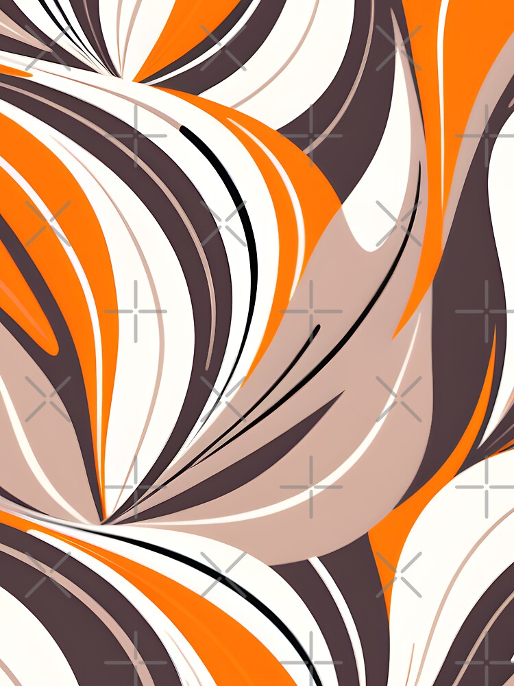 Mid Century Modern Abstract Botanical Taupe, Tangerine, Brown by Prints and Lifestyle T-Shirts, Hoodie, Sweatshirt (Image 3)