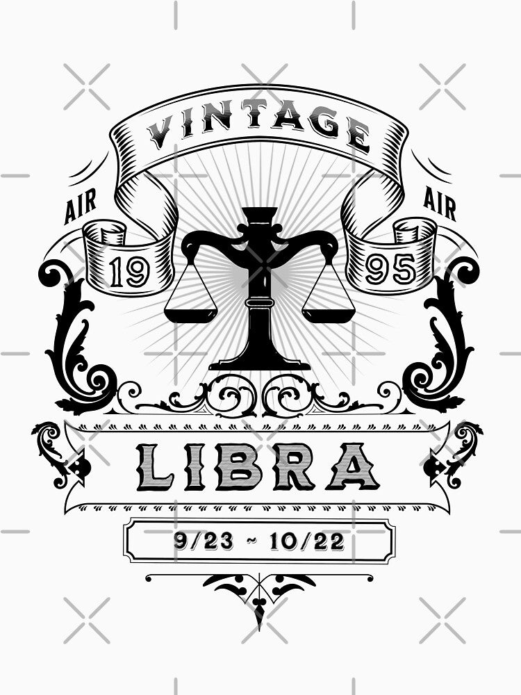 The Zodiac Sign of Libra Black and White 1995 by rhombusOnion T-Shirts, Hoodie, Sweatshirt | BlankRebels.com (Image 3)