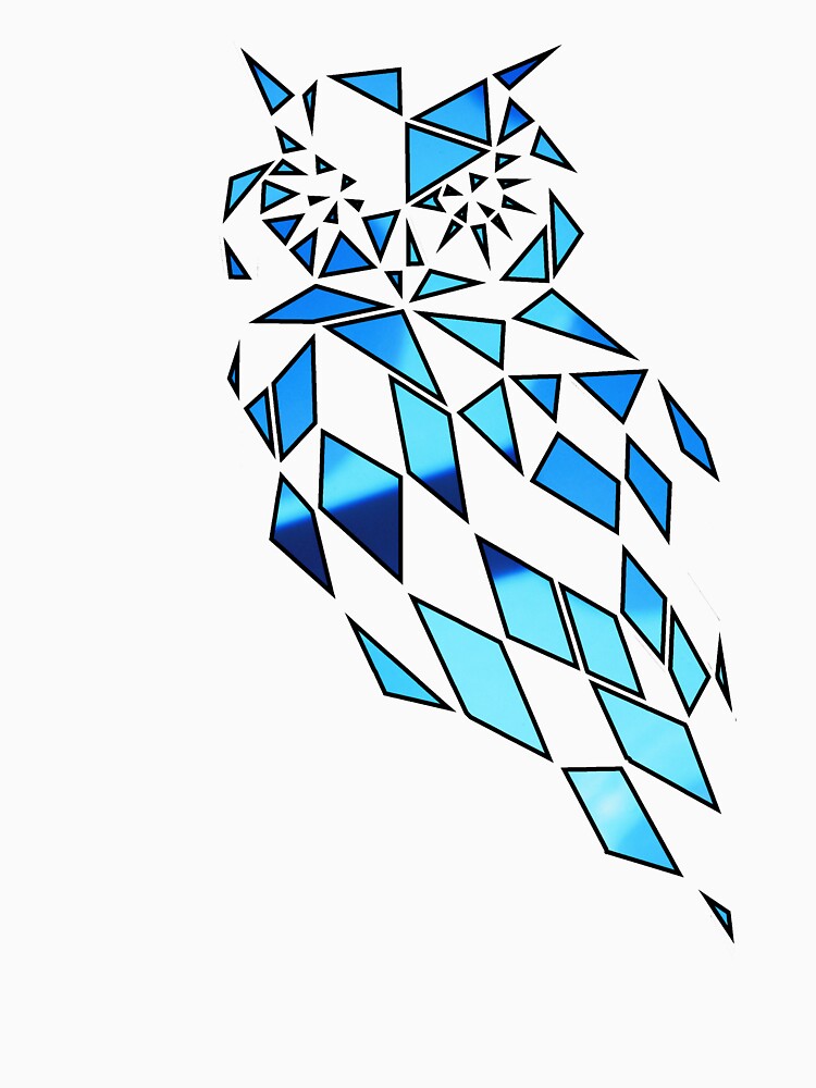 Stained Glass Lost Owl in Blue by KineticZen