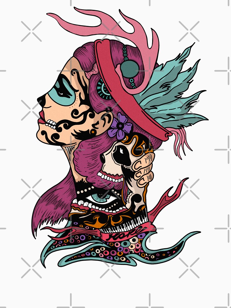 Carnival Woman Traditional Tattoo Style by elvintre T-Shirts, Hoodie, Sweatshirt | BlankRebels.com (Image 3)