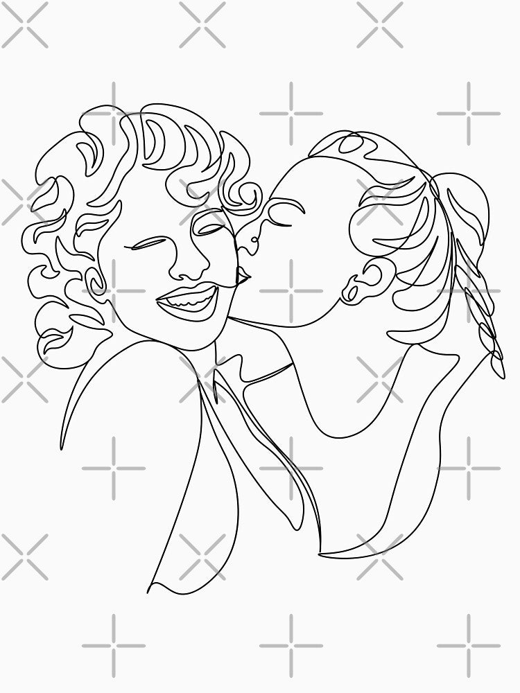 Lesbian couple line art by Nagn T-Shirts, Hoodie, Sweatshirt | BlankRebels.com (Image 3)