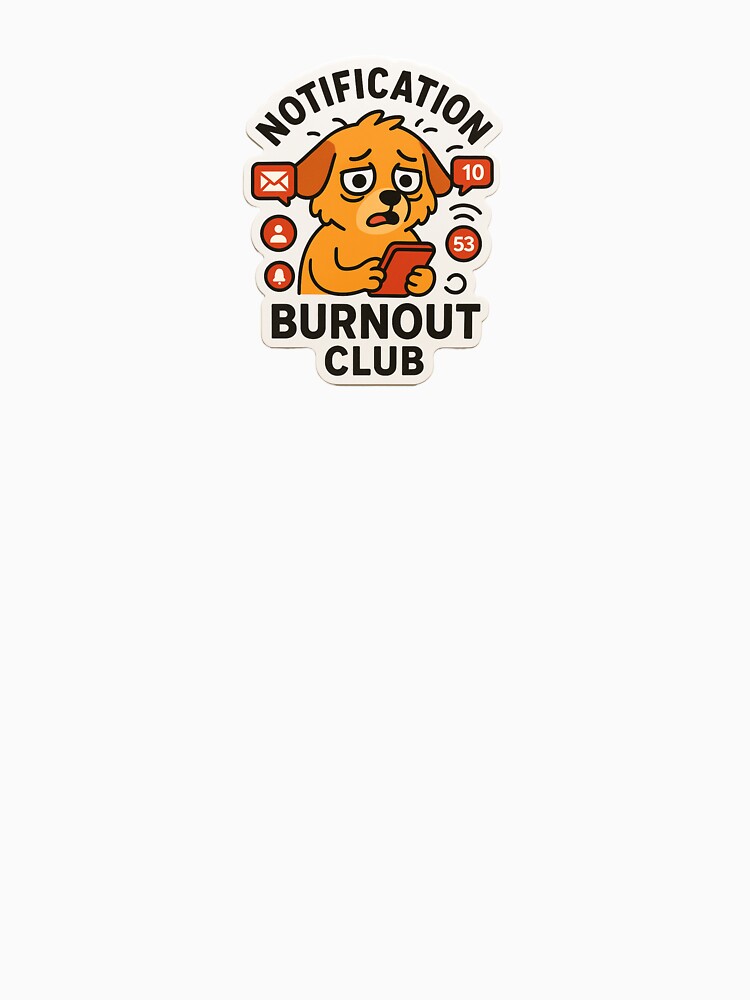 Notification Burnout Club – Tired Dog Sticker by IdleHype T-Shirts, Hoodie, Sweatshirt | BlankRebels.com (Image 3)