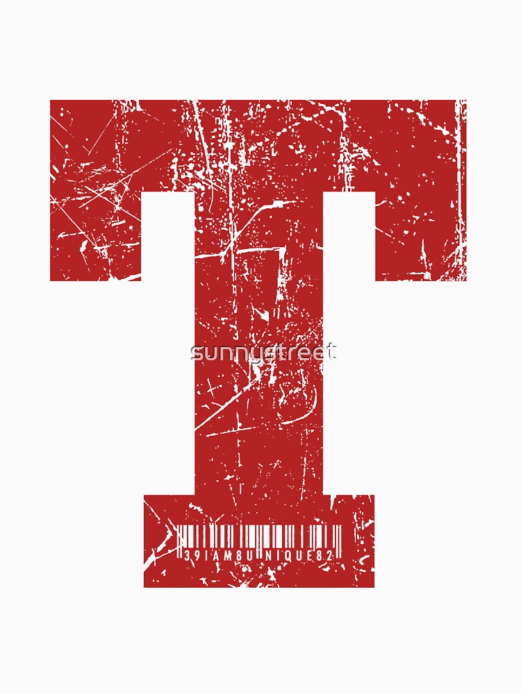 Red Grunge Monogram Letter "T" I Am Unique by SunnyStreet T-Shirts, Hoodie, Sweatshirt | BlankRebels.com (Image 3)